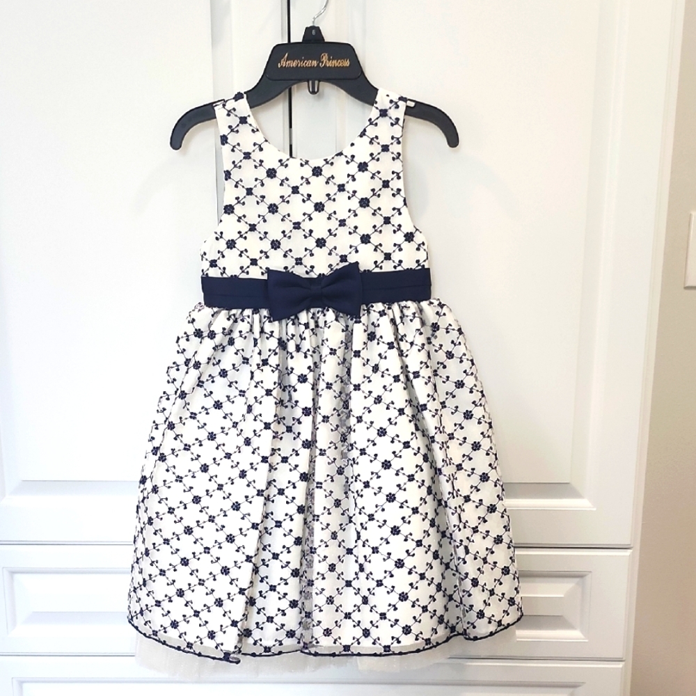 American Princess Navy and White Kids Dress